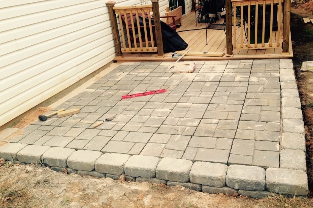 Easy DIY Patio with Pavers - This Frugal Flipping Life