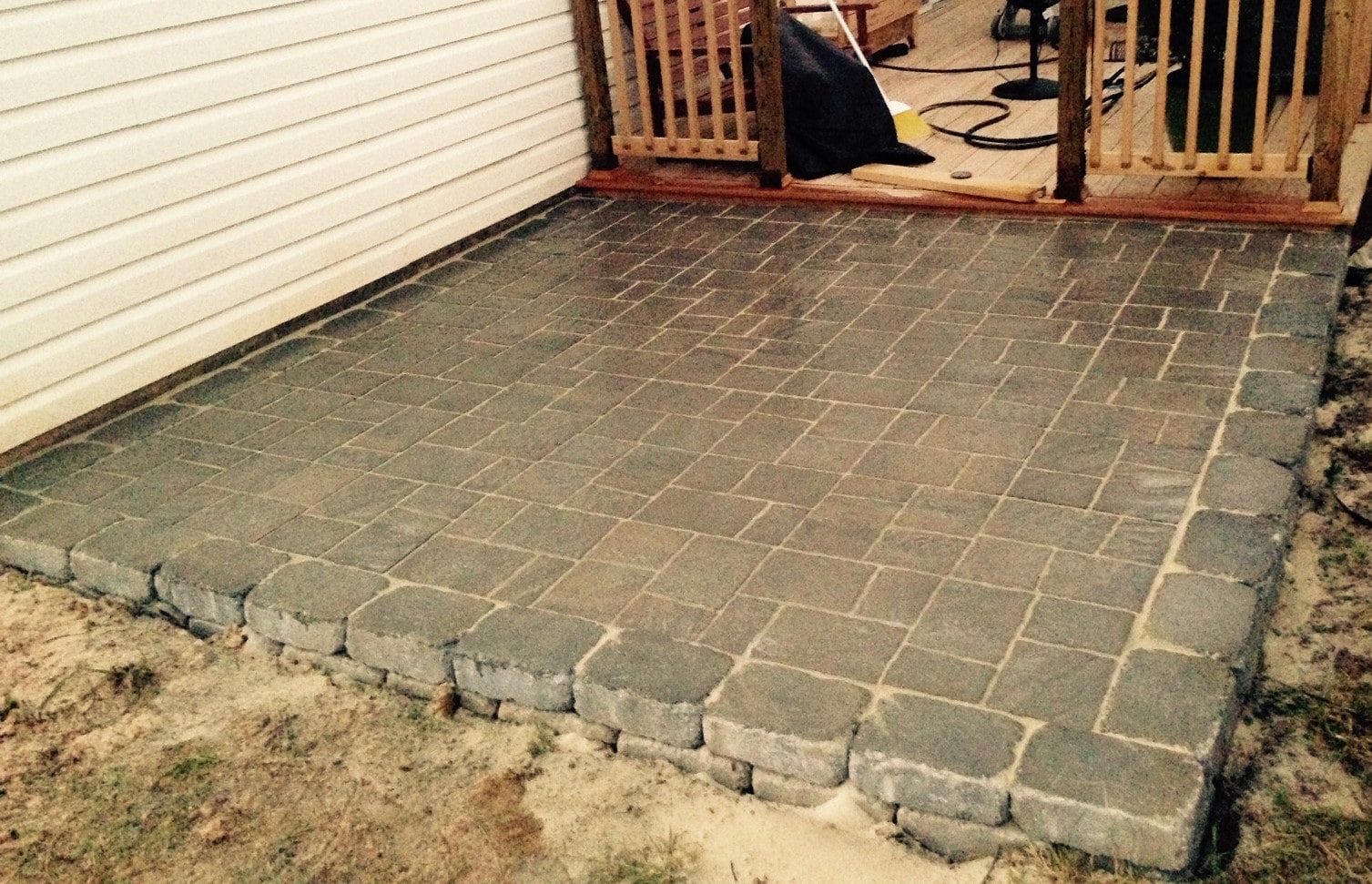 Easy DIY Patio with Pavers - This Frugal Flipping Life