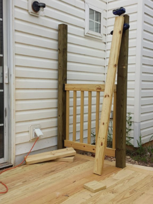 Adding railings to the deck