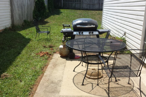 Concrete patio before the deck